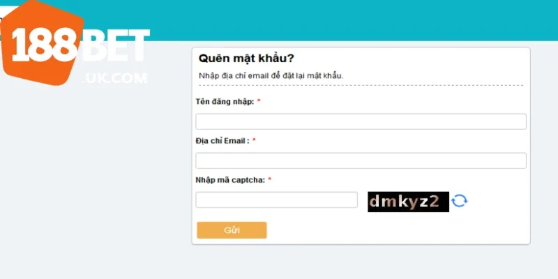 Chức năng quên mật khẩu của nhà cái 188BET