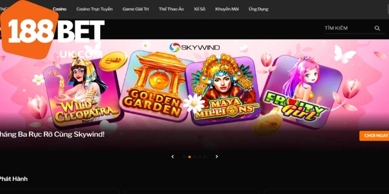 Giao diện của website 188BET rất đa dạng và cuốn hút