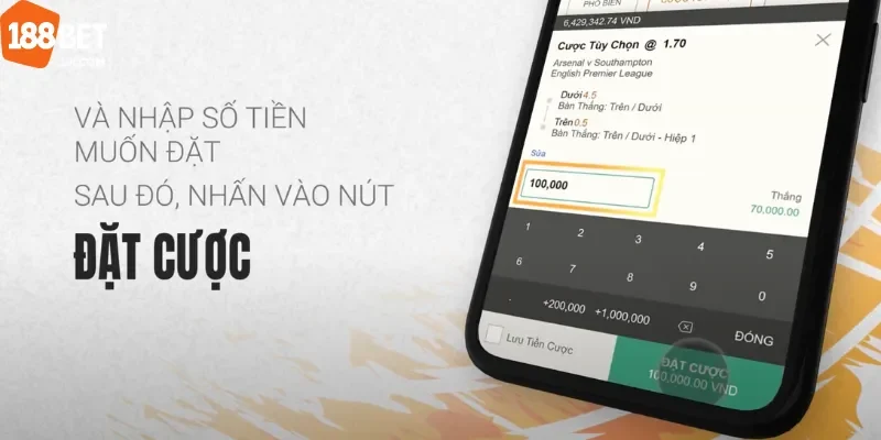 Cách Sử Dụng Cược Tùy Chọn Tại 188BET Đơn Giản Cho Tân Thủ 3 Sau khi kiểm tra thông tin, bạn hãy nhấn nút "Đặt cược" để xác nhận giao dịch